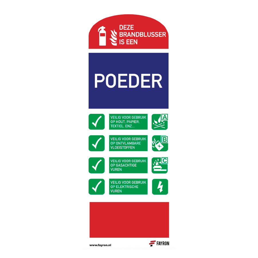 Pictogram gebruiksaanwijzing Poederblusser